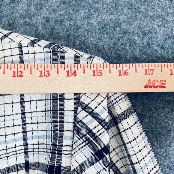 LEWIT Plaid Wool / Mohair Peplum Blazer Lined Blue White Size Small - Picture 9 of 12